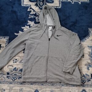 Nike Men's Light Gray Full-Zip Hoodie